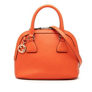 Gucci Interlocking G dome satchel orange leather